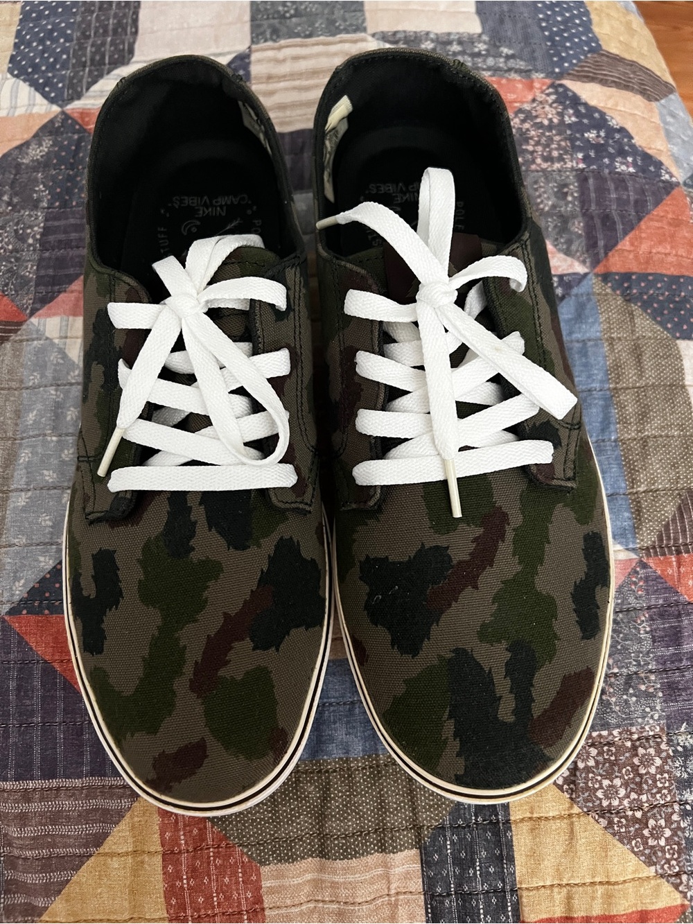 Poler Men’s Camo Canvas Sneakers - Green/Black/White
